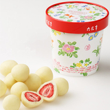 代购日本北海道六花亭 草莓夹心白巧克力 115克 桶装