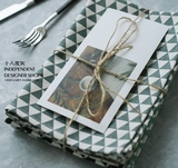 北欧几何棉布美食摄影拍照背景餐布道具 宜家简约三角餐巾餐垫