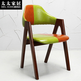 北欧宜家餐椅实木现代简约创意布艺咖啡椅软包椅休闲椅电脑靠背椅