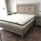 美式床实木双人床1.51.8米床头布艺软靠背欧式香槟银储物抽屉床
