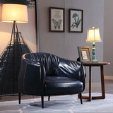 北欧单人沙发卧室洽谈咖啡椅现代设计休闲客厅组合美式创意皮椅子