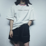 2016夏装新款韩国宽松短袖T恤女修身简约学院bf风学生体恤上衣潮