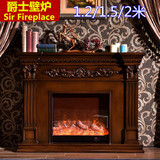 1.2/1.5/2米壁炉装饰柜壁炉芯电视柜仿真火欧式实木取暖器嵌入式
