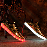 鬼步舞发光鞋夜光鞋USB充电LED七彩灯光鞋男女板鞋运动休闲闪光鞋