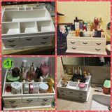 韩式桌面化妆品收纳盒木质抽屉式欧式首饰盒大号多功能储物柜创意