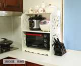 厨房电器置物架微波炉架多功能落地收纳架电饭煲烤箱架层架白色木