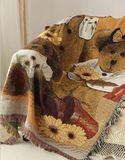 外贸原单复古做旧风格小熊纯棉线毯休闲毯毛毯绒毯沙发巾盖毯加厚