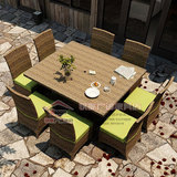 户外家具桌椅休闲庭院花园藤椅茶几组合 室外露天餐厅藤编桌椅子