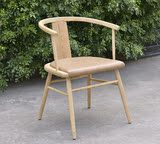 北欧现代简约餐椅水曲柳实木新中式古典太师椅酒店咖啡厅实木椅子