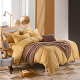 驼色全棉纯棉四件套1.8m床被套双人1.5m床笠款简约2.0m床单式纯色