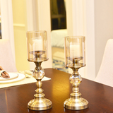 新古典简欧美式样板间蜡烛台家居摆件餐桌摆件古铜色烛光晚餐烛台