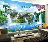 高清树林山水风景3D立体电视背景墙纸客厅卧室无缝壁画壁纸布墙纸