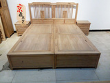 老榆木原木家具新中式免漆禅意双人床现代简约创意实木床禅意家具