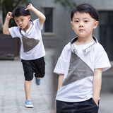 男童白色T恤短袖夏装薄 2016新款韩版儿童中大童宽松体恤短袖上衣