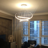 简约现代led吊灯创意艺术个性餐厅吧台灯客厅卧室灯环形圆圈灯