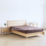 美式实木床新中式家具收纳箱体双人床橡木北欧黑胡桃木色正品