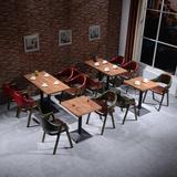 定做西餐厅桌椅组合咖啡厅桌子 小吃店餐桌椅奶茶 复古铁艺A字椅
