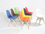创意PU皮椅子简约实木餐椅伊姆斯休闲咖啡厅办公电脑椅靠背椅家用