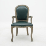 欧式复古做旧实木餐椅美式休闲靠背龙门咖啡椅酒店餐厅椅化妆椅子