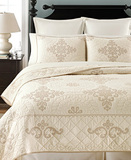 欧式风格复古十字绣花优质纯棉水洗绗缝三件套空调被全棉床盖床单