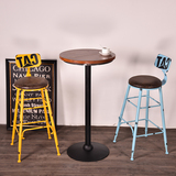 定制商业铁艺创意个性美式吧台椅欧式高脚凳星巴克咖啡休闲复古风