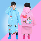 环保EVA儿童雨衣小孩男童女童宝宝韩国学生带书包位雨披无气味