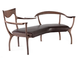现代中式黑胡桃色橡木实木贵妃椅贵妃榻躺椅沙发椅咖啡厅简约沙发