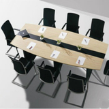 北京办公家具会议桌钢木洽谈桌椭圆形简约现代谈判桌培训桌新款