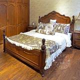 美式乡村实木床欧式雕刻床1.5米1.8新古典水曲柳木高箱公主双人床