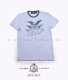 现货 RRL 复古咔叽 美国国旗老鹰图案印花 短袖 T恤