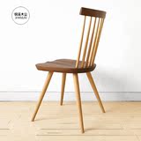 纯实木餐椅橡木椅子日式纯实木面靠背椅简约现代温莎椅餐椅北欧
