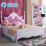 儿童床男孩女孩粉色套房家具地中海卧室1.5韩式橡木单人床带书桌