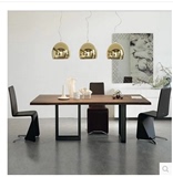 loft美式复古铁艺餐桌长方形实木餐桌北欧会议桌 办公桌工作台