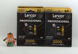 LEXAR/雷克沙SD32G 64G 2000X 300M/S U3 UII标准高速SD卡存储卡