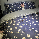 床上用品床单被套纯棉四件套欧美风简约全棉双人1.5/1.8/2.0m被子