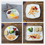 日式多格快餐自助餐陶瓷盘儿童营养早餐分格分量盘酒店餐厅快餐盘