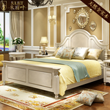 朱丽叶家具 乡村全实木美式床 欧式双人床深色白色实木床1.8米1.5