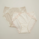 纯美日系超柔舒适纯棉蕾丝裤（纯色蕾丝、条纹生理）女HX16025