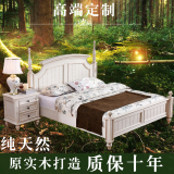 美式全实木床橡木白色做旧简约双人高箱床卧室纯实木家具婚床定制