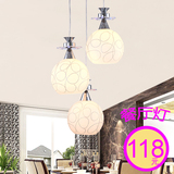 餐厅灯吊灯三头饭厅温馨简约现代创意田园 LED吸顶灯卧室圆形大气