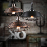loft美式工业风铁艺锅盖网咖咖啡厅灯具复古个性创意铁网餐厅吊灯
