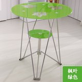 特价简约时尚现代组装咖啡台洽谈桌钢化玻璃圆形茶几欧式休闲桌子