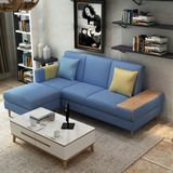 现代简约客厅小户型三位布艺沙发组合 日式创意直排可折叠沙发床