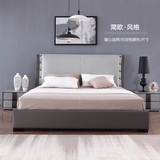 北欧布艺床简约现代可拆洗1.5米/1.8米双人床储物小户型实木布床