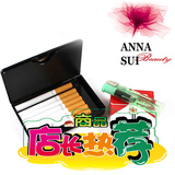 J21安娜苏风格蝴蝶雕花便携式随身化妆美容镜子名片收纳盒烟盒