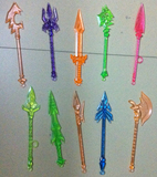 【包邮】赛尔号4水晶刀剑兵器 圣魔之战透明塑料刀剑兵器动漫玩具