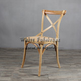 实木橡木原木色叉背椅/美式/法式乡村风格交叉椅/餐厅/咖啡店椅子