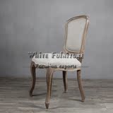 法式乡村风格家具扇贝椅/美式做旧白工艺餐椅/出口原单现货椅子