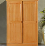 榉木实木衣柜二门1.2米推门1.5米趟门1.8米移门整体衣橱卧室储物