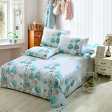 纯棉床单被单全棉中式绿色清新床单枕套1.5米1.2m1.8米2m床品单件